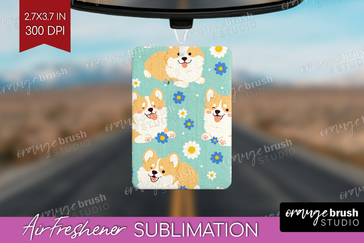 Cute Dog Air Freshener PNG - Chibi Puppy PNG Sublimation