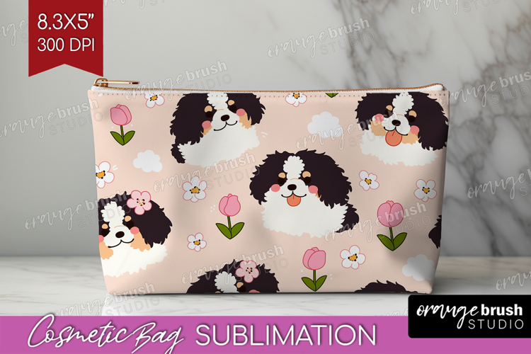 Cute Dog Cosmetic Bag - Chibi Puppy Makeup Bag PNG