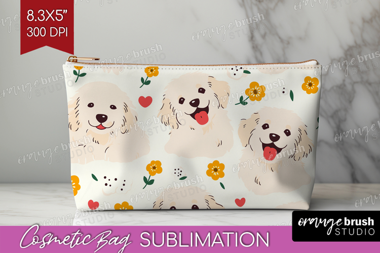 Cute Dog Cosmetic Bag - Chibi Puppy Makeup Bag PNG