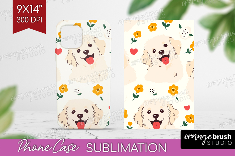 Cute Dog Phone Case PNG - Chibi Puppy Case PNG Sublimation