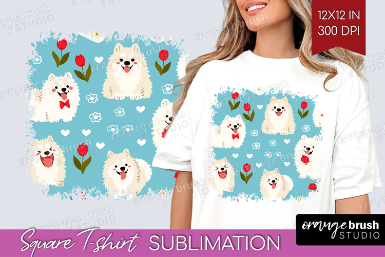 Cute Dog Square Tshirt Background - Chibi Puppy PNG