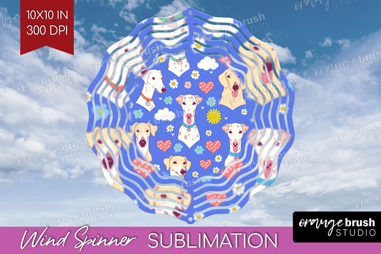 Cute Dog Wind Spinner Sublimation PNG - Chibi Puppy Round
