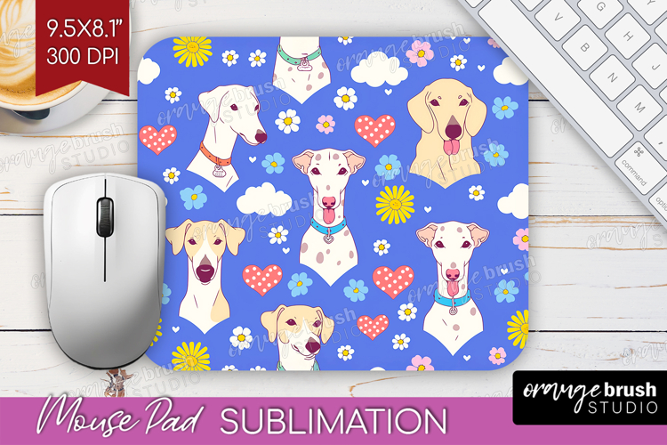 Cute Dog Mouse Pad Sublimation - Chibi Puppy Mousepad PNG