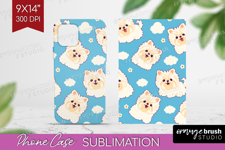 Cute Dog Phone Case PNG - Chibi Puppy Case PNG Sublimation