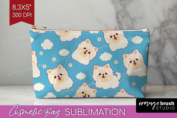 Cute Dog Cosmetic Bag - Chibi Puppy Makeup Bag PNG