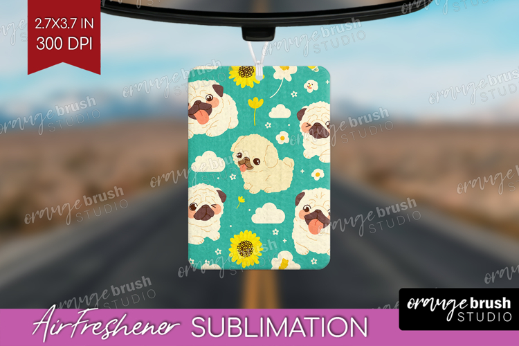 Cute Dog Air Freshener PNG - Chibi Puppy PNG Sublimation