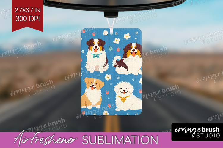 Cute Dog Air Freshener PNG - Chibi Puppy PNG Sublimation