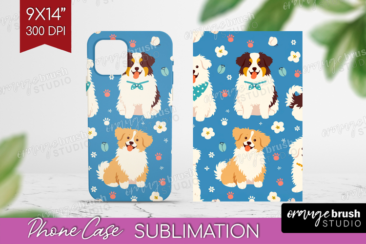 Cute Dog Phone Case PNG - Chibi Puppy Case PNG Sublimation