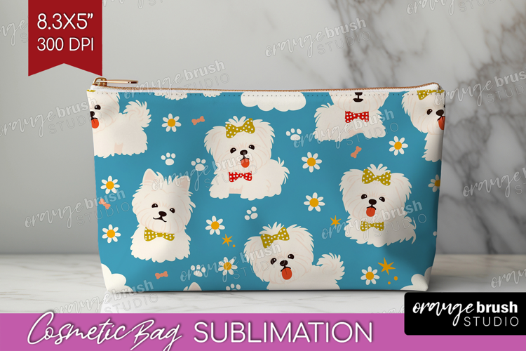 Cute Dog Cosmetic Bag - Chibi Puppy Makeup Bag PNG
