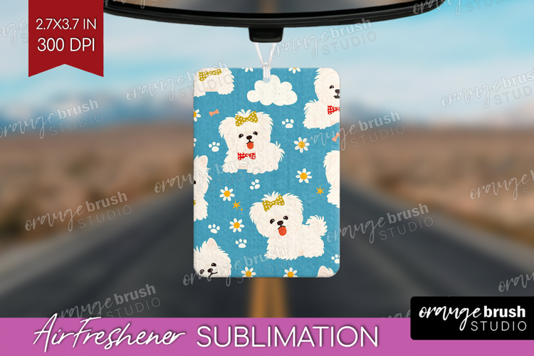Cute Dog Air Freshener PNG - Chibi Puppy PNG Sublimation