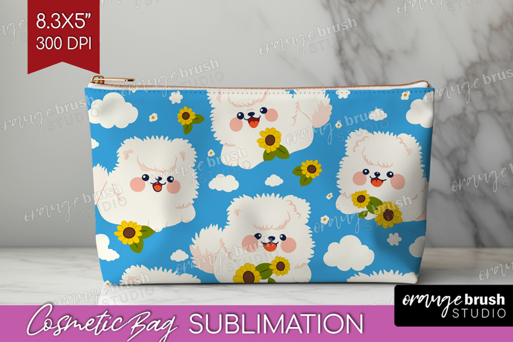 Cute Dog Cosmetic Bag - Chibi Puppy Makeup Bag PNG