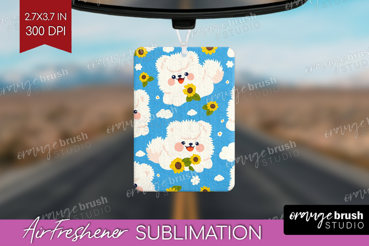 Cute Dog Air Freshener PNG - Chibi Puppy PNG Sublimation