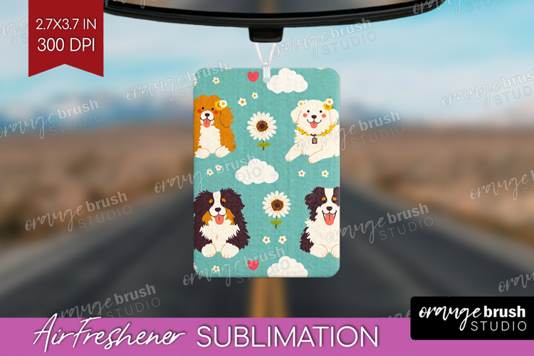 Cute Dog Air Freshener PNG - Chibi Puppy PNG Sublimation