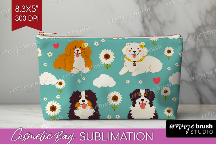 Cute Dog Cosmetic Bag - Chibi Puppy Makeup Bag PNG