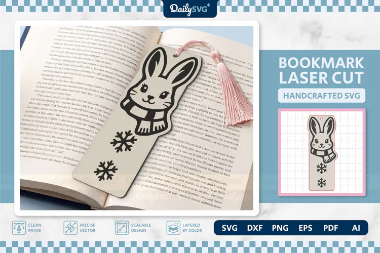 Cute Winter Animal Bookmark SVG | Snowy Reading Craft