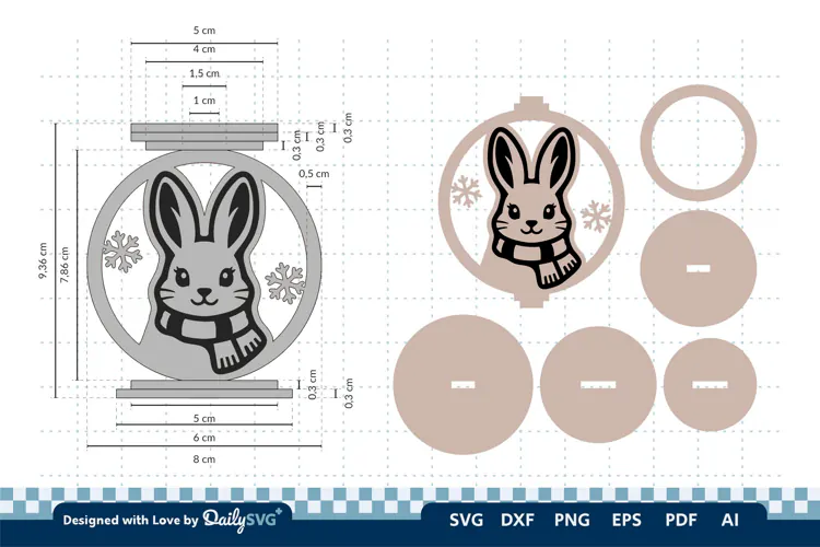 Cute Winter Animal Candle Holder SVG | Laser Cut Decor
