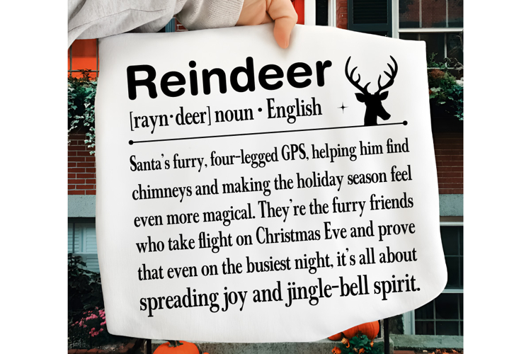 Christmas Definition Print, Reindeer Definition Print