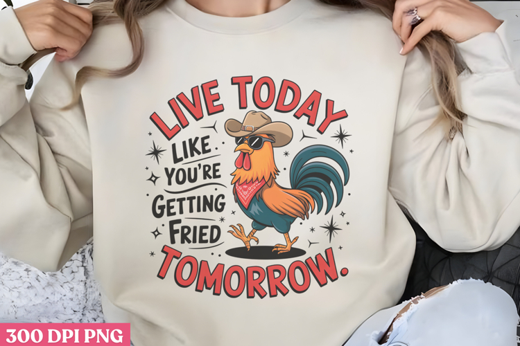Live Today Like Fried Tomorrowc PNG, Funny Animal Sublimatio