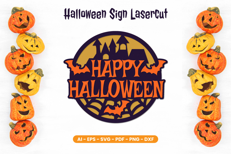 Layered Halloween Sign Lasercut