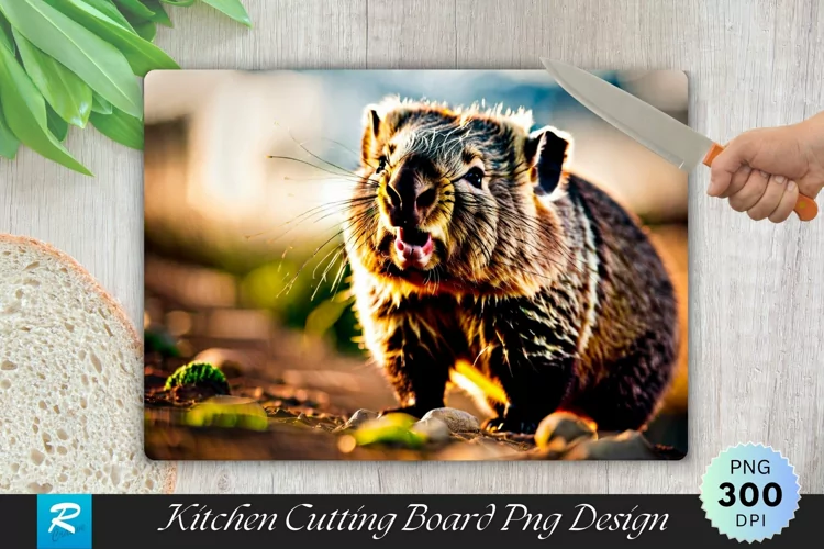 Wombats Background Cutting Board Sublimation Design