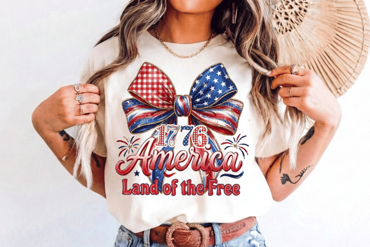 1776 America Land Of The Free PNG T-Shirt|4th of July PNG