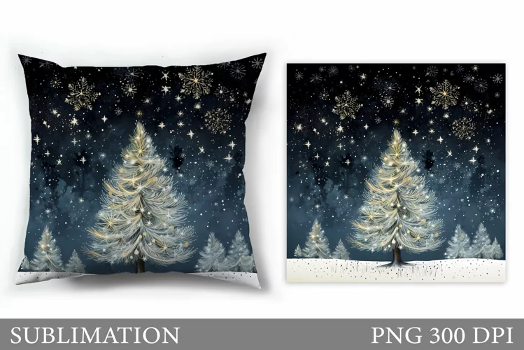 Christmas Tree Pillow Design. Christmas Sublimation