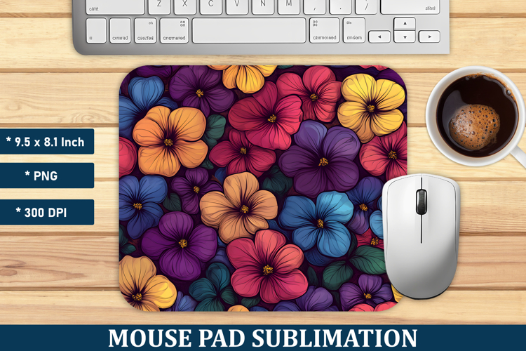 Calibrachoa Flower Pattern Mouse Pad | Mouse Pad Sublimation