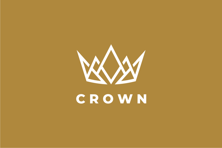 Abstract Crown Logo Design Vector Illustration