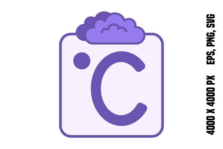 Purple Degree Celsius Icon