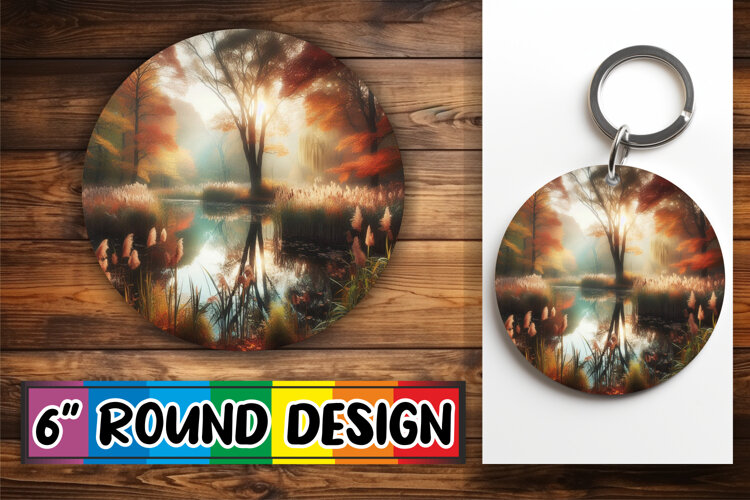 Cozy Round Car Coaster Magic, Autumn example image 1