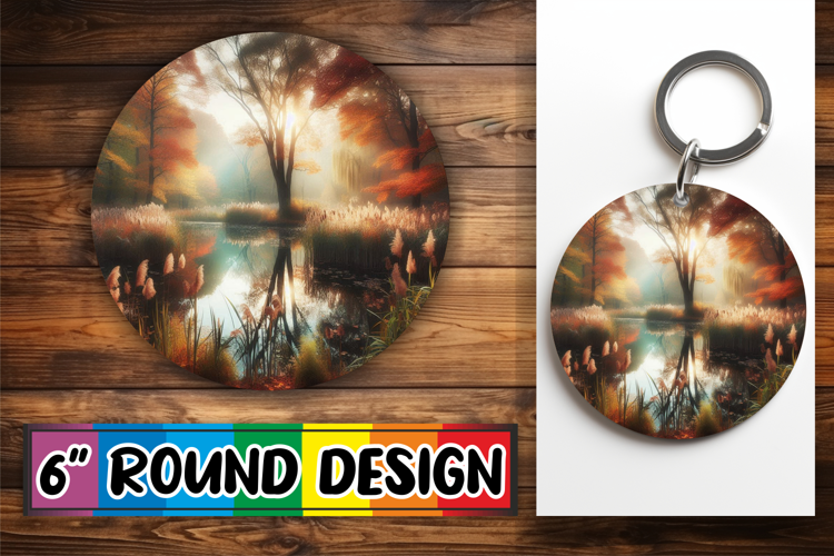 Cozy Round Car Coaster Magic, Autumn