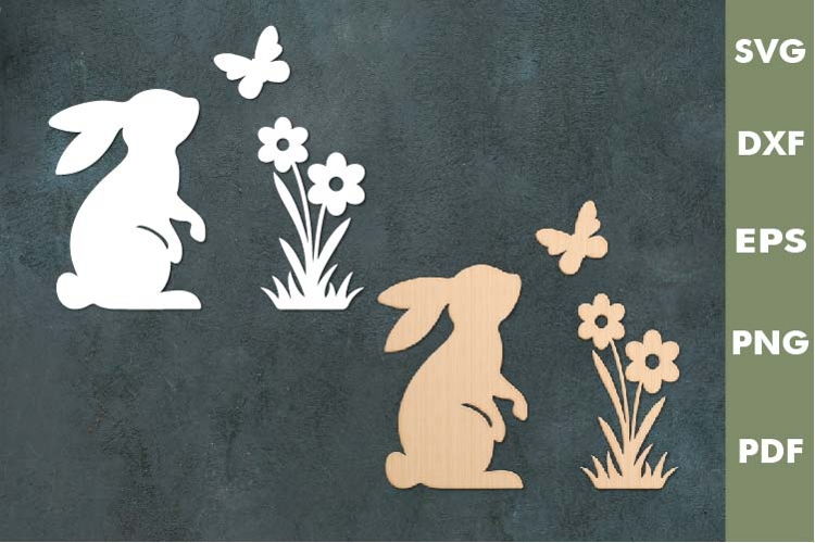 Spring Bunny SVG Design|Easter Laser cut, Cricut, Silhouette