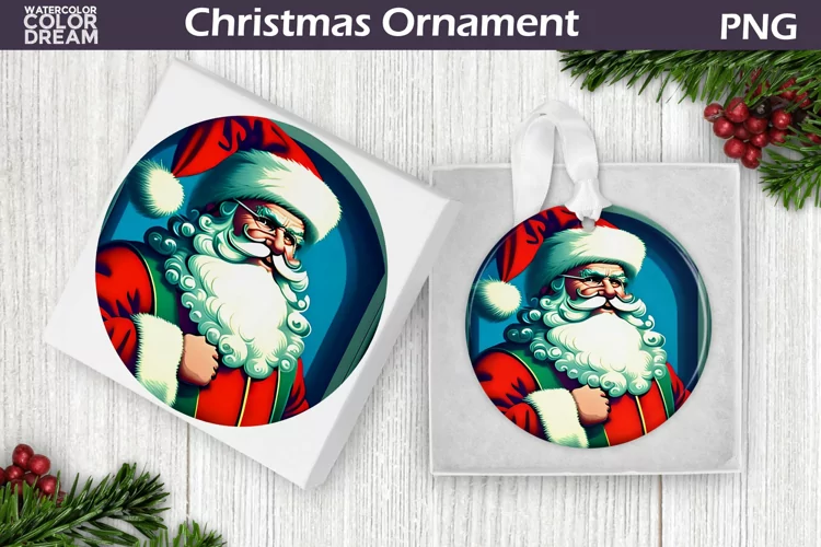 Vintage Santa Christmas Ornament | Christmas Ornament PNG
