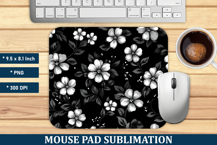 Vintage Flower Pattern Mouse Pad | Mouse Pad Sublimation