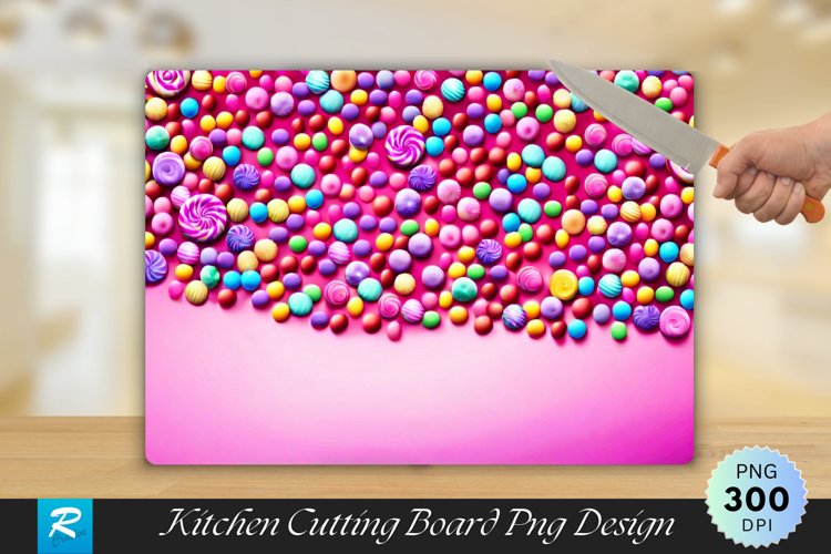 Colorful Candies Cutting Board Sublimation Design example image 1
