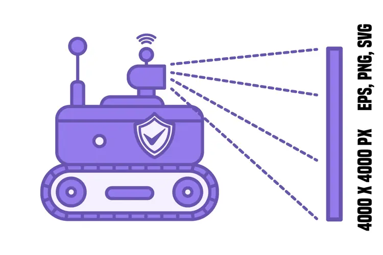 Purple Obstacle Avoidance System Icon