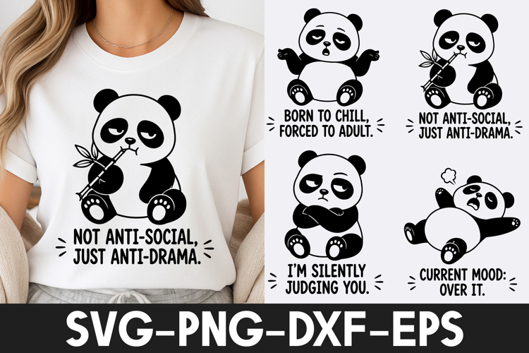 Funny Sarcastic Panda Quotes SVG