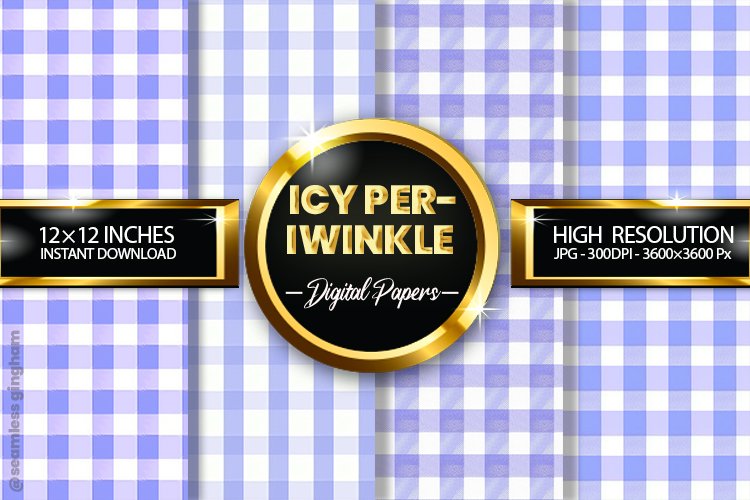 Icy Periwinkle Gingham Digital Papers 04 Variations example image 1