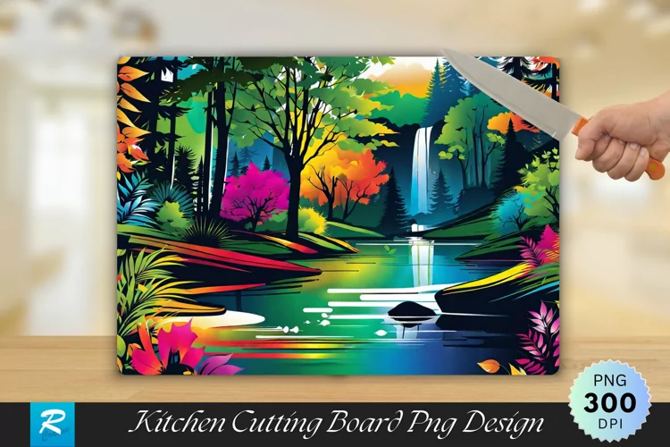 Nature Cutting Board Sublimation Design