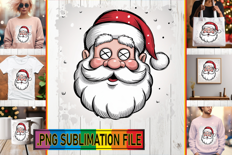 Joyful Sublimation TSHIRT Designs, Funny Santa