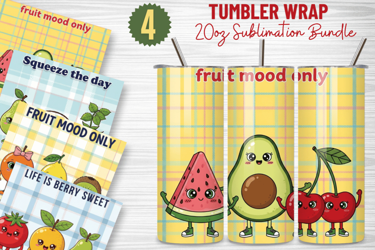Fruit Mood Tumbler Wraps,20 oz Fruit Tumbler PNG Design