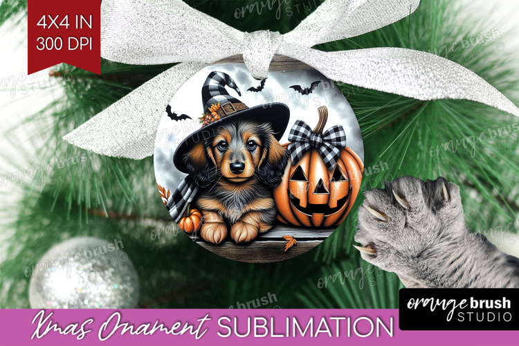 Dachshund Dog Ornament PNG Halloween PNG Sublimation