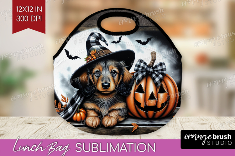 Dachshund Dog Lunch Bag Halloween Lunch Bug PNG Sublimation