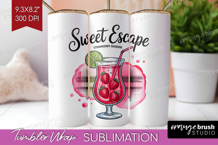 Daiquiri Cocktail Tumbler Wrap Summer Drink Tumbler PNG