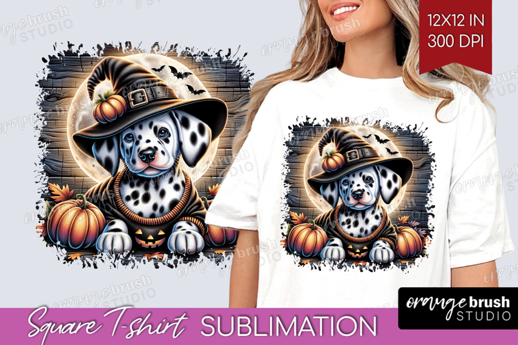 Dalmatian Dog Square Tshirt Background Halloween PNG