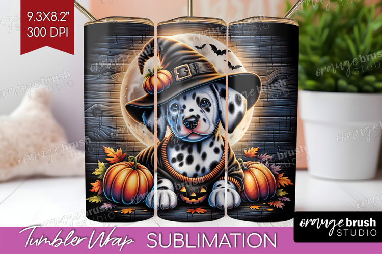 Dalmatian Dog Tumbler Wrap Halloween Tumbler PNG Sublimation