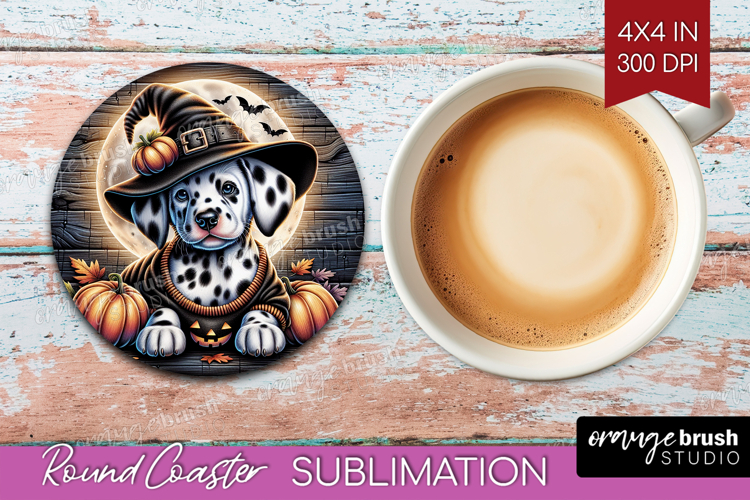 Dalmatian Dog Round Coaster Halloween Coaster PNG