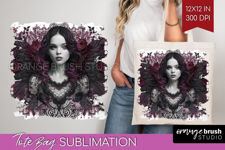 Dark Gothic Tote Bag - Victorian Gothic Tote Bag PNG