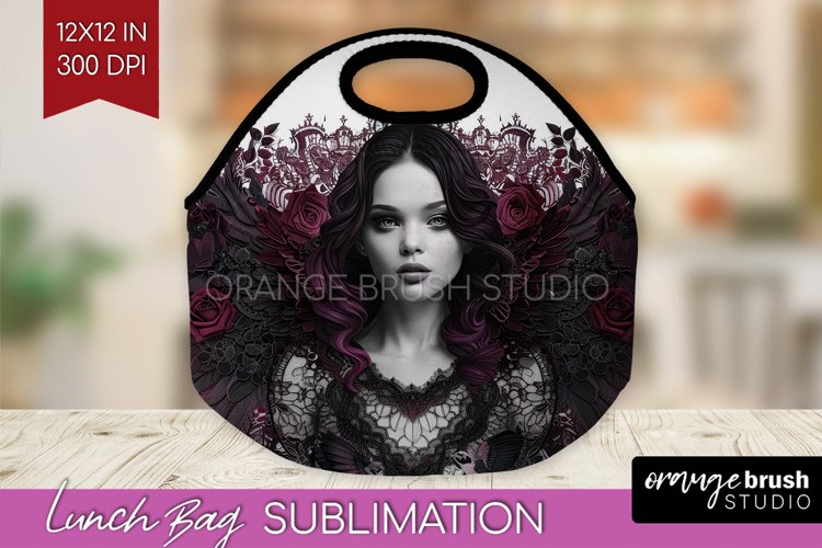 Dark Gothic Lunch Bag - Victorian Gothic Lunch Bug PNG example image 1