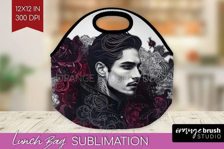 Dark Gothic Lunch Bag - Victorian Gothic Lunch Bug PNG
